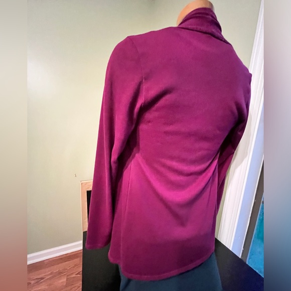 Dark magenta wrap-like cardigan - Adult Size M - Picture 4 of 16